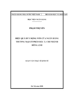 Hiệu Quả Huy Động Vốn Tại Ngân Hàng TMCP Bắc Á - Chi