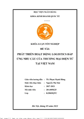 Phát Triển Hoạt Động Logistics Đáp Ứng Nhu Cầu Thương