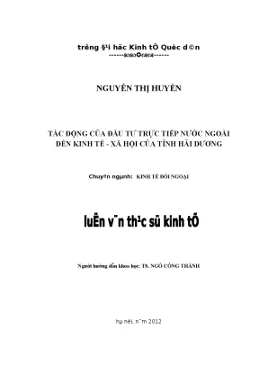 Tác Động Của Đầu Tư Trực Tiếp Nước Ngoài Đến Kinh Tế -