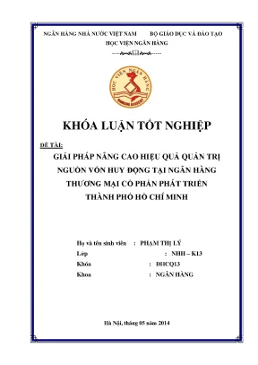 Giải Pháp Nâng Cao Hiệu Quả Quản Trị Nguồn Vốn Huy Động