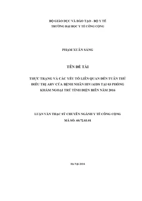 Nghiên Cứu Tuân Thủ Điều Trị ARV Của Bệnh Nhân HIV/AIDS