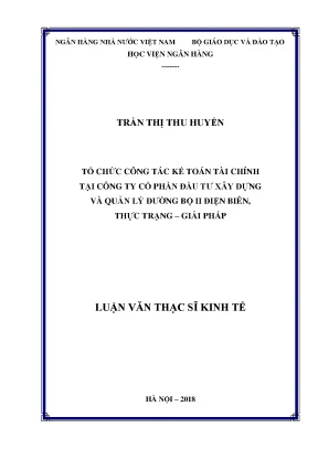 Tổ Chức Công Tác Kế Toán Tài Chính Tại Công Ty Cổ Phần