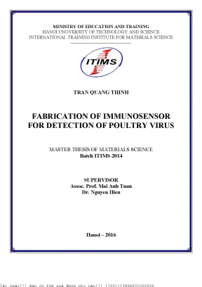 Nghiên Cứu Chế Tạo Immunosensor Phát Hiện Virus Gia Cầm