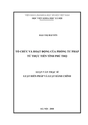 Tổ Chức và Hoạt Động của Phòng Tư Pháp Tại Tỉnh Phú Thọ