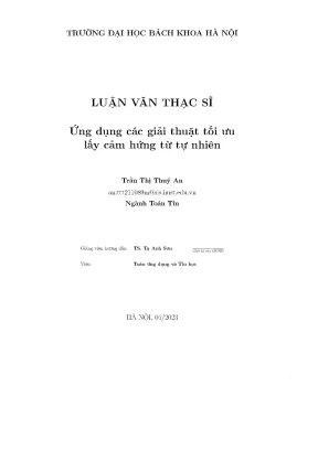 Ứng Dụng Giải Thuật Tối Ưu Lấy Cảm Hứng Từ Tự Nhiên 