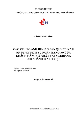 Các yếu tố ảnh hưởng đến quyết định sử dụng dịch vụ ngân