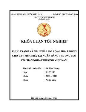 Giải Pháp Mở Rộng Hoạt Động Cho Vay Mua Nhà Tại Vietcombank