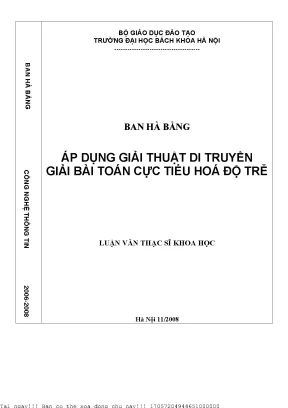 Giải Thuật Di Truyền trong Tối Ưu Hóa Độ Trễ Công Nghệ