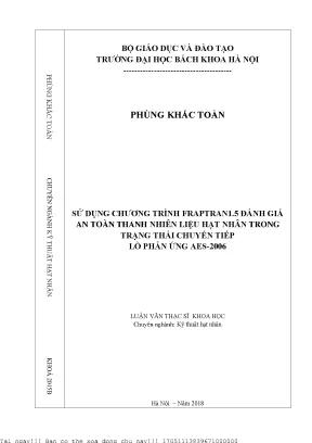 Đánh Giá An Toàn Thanh Nhiên Liệu Hạt Nhân Trong Trạng 