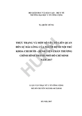 Đánh Giá Sự Hài Lòng Của Người Bệnh Tại Bệnh Viện Chấn