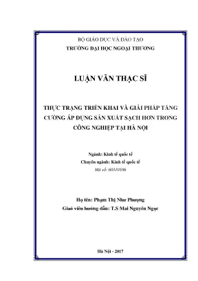 Giải Pháp Tăng Cường Sản Xuất Sạch Hơn Trong Công Nghiệp