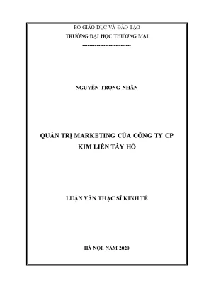 Quản Trị Marketing Tại Công Ty CP Kim Liên Tây Hồ: