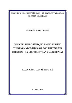 Giải pháp quản trị rủi ro tín dụng tại ngân hàng Sài Gòn