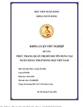 Quản Trị Rủi Ro Tín Dụng Tại Ngân Hàng TMCP Hàng Hải 
