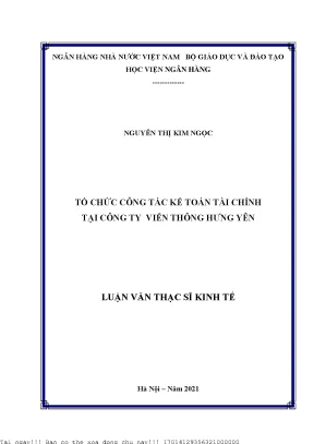 Tổ Chức Công Tác Kế Toán Tài Chính Tại Công Ty Viễn