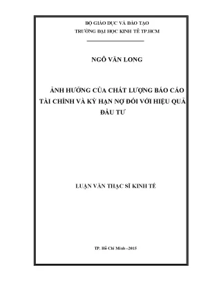 Ảnh Hưởng Của Chất Lượng Báo Cáo Tài Chính Và Kỳ Hạn Nợ