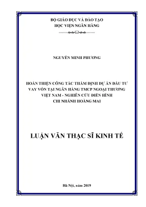 Hoàn thiện công tác thẩm định dự án đầu tư tại Ngân hàng