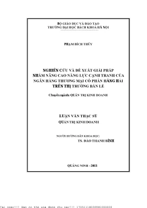 Giải Pháp Nâng Cao Năng Lực Cạnh Tranh Của Ngân Hàng