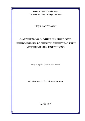 Giải Pháp Nâng Cao Hiệu Quả Kinh Doanh Tổ Chức Tài Chính