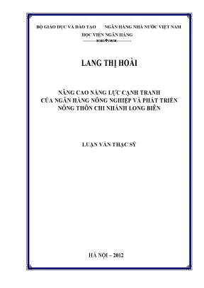 Nâng Cao Năng Lực Cạnh Tranh Của Ngân Hàng Nông Nghiệp