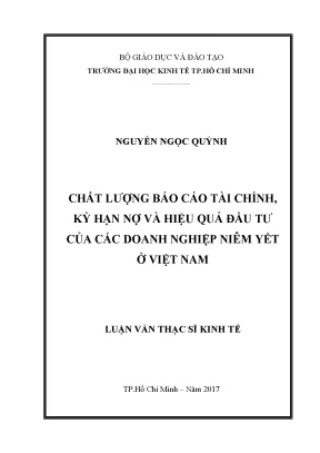 Nghiên Cứu Tác Động Của Chất Lượng Báo Cáo Tài Chính Và