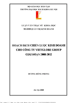 Chiến Lược Kinh Doanh Cho Công Ty Vietglobe Giai Đoạn