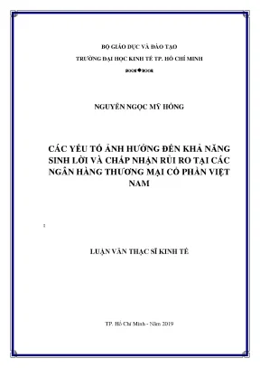 Các yếu tố ảnh hưởng đến khả năng sinh lời và chấp nhận