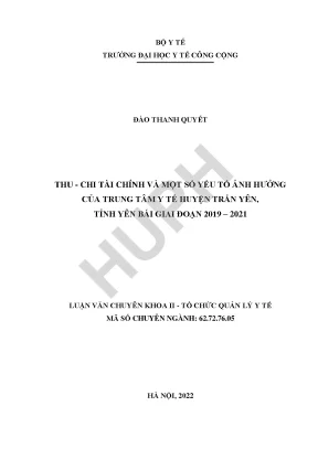 Phân Tích Tình Hình Thu - Chi Tài Chính Tại Trung Tâm Y 