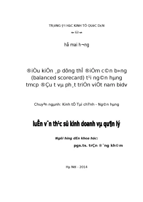 Ứng Dụng Thẻ Điểm Cân Bằng Tại Ngân Hàng BIDV: Nâng Cao