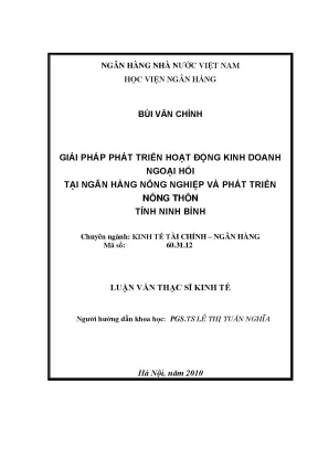 Giải Pháp Phát Triển Kinh Doanh Ngoại Hối Tại Ngân Hàng