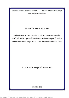 Mở Rộng Cho Vay Doanh Nghiệp Nhỏ và Vừa Tại Vietinbank