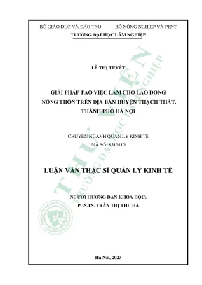 Giải Pháp Tạo Việc Làm Cho Lao Động Nông Thôn Tại Huyện