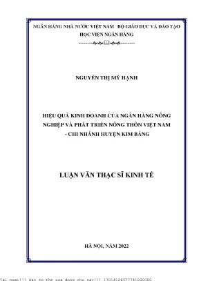 Nâng Cao Hiệu Quả Kinh Doanh Tại Agribank Chi Nhánh