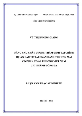 Nâng Cao Chất Lượng Thẩm Định Tài Chính Dự Án Đầu Tư Tại