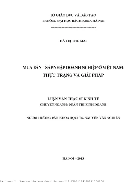 Mua Bán và Sáp Nhập Doanh Nghiệp ở Việt Nam: Thực Trạng