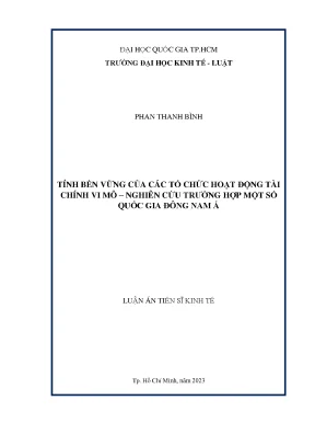 Nghiên Cứu Tính Bền Vững Của Tổ Chức Tài Chính Vi Mô Tại