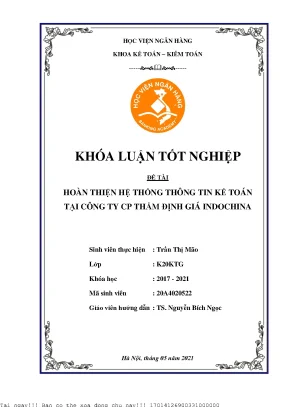Hoàn thiện hệ thống thông tin kế toán tại Công ty CP