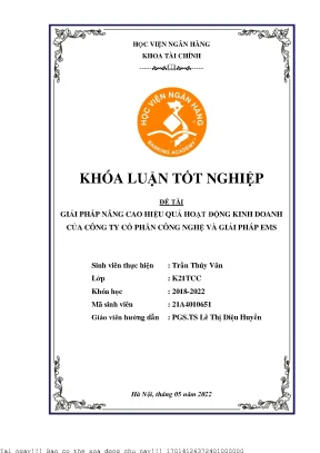 Giải Pháp Nâng Cao Hiệu Quả Kinh Doanh Tại Công Ty Cổ