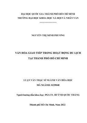 Văn Hóa Giao Tiếp Trong Du Lịch Tại Thành Phố Hồ Chí Minh