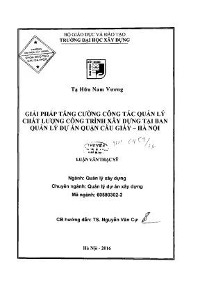 Giải Pháp Tăng Cường Quản Lý Chất Lượng Công Trình Xây 