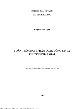 Phân Tích Toán Trò Chơi: Phương Pháp và Công Cụ Giải Quyết