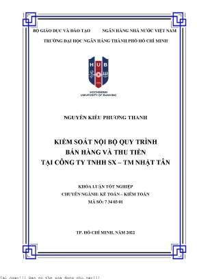 Kiểm Soát Nội Bộ Quy Trình Bán Hàng và Thu Tiền Tại Công