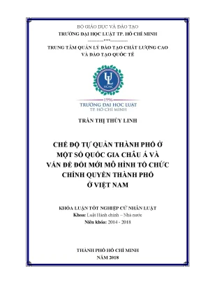 Chế Độ Tự Quản Thành Phố Ở Một Số Quốc Gia Châu Á Và Đổi 