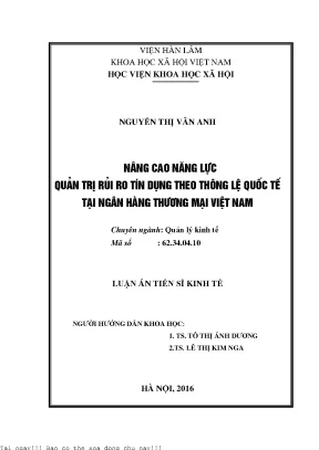 Nâng Cao Năng Lực Quản Trị Rủi Ro Tín Dụng Tại Ngân Hàng