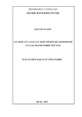 Tác Động Của Năng Lực Động Đến Kết Quả Kinh Doanh Của