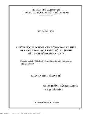 Chiến Lược Tài Chính Của Tổng Công Ty Thép Việt Nam 