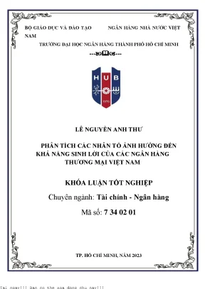 Phân Tích Nhân Tố Tác Động Đến Khả Năng Sinh Lời Của