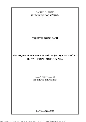 Ứng Dụng Deep Learning Nhận Diện Biển Số Xe Trong Tòa Nhà