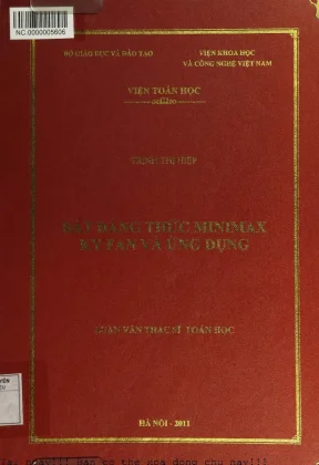 Bất Đẳng Thức Minimax Ky Fan và Ứng Dụng Trong Toán Ứng Dụng