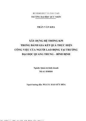 Xây Dựng Hệ Thống KPI Đánh Giá Hiệu Quả Công Việc Tại 